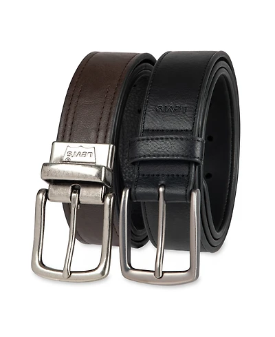 Levi's Men's 2-Pack Reversible and Casual Belt Set