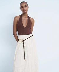 Mango Women's Lace Cotton Skirt