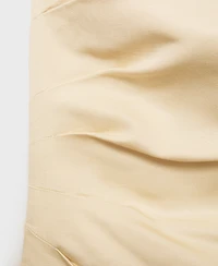 Mango Women's Strapless Linen-Blend Top