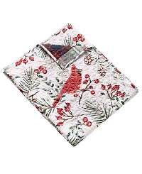 Greenland Home Fashions Cardinal Plaid Winter Wonderland Reversible Throw, 50" x 60"