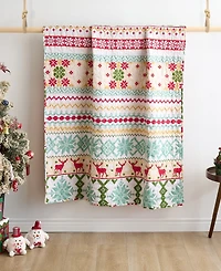 Greenland Home Fashions Fair Isle Snow Reversible Holiday Throw, 50" x 60"