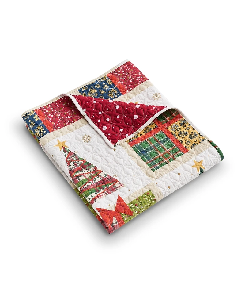 Greenland Home Fashions Deck the Halls Novelty Christmas Holiday Reversible Throw, 50" x 60"