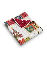 Greenland Home Fashions Deck the Halls Novelty Christmas Holiday Reversible Throw, 50" x 60"
