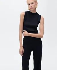 Mango Women's Fine-Knit Wide Leg Pants