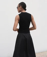 Mango Women's Textured Crepe Top