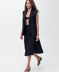 Mango Women's Pleated Midi Skirt