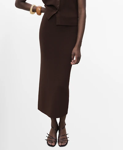 Mango Women's Fine Knit Midi Skirt