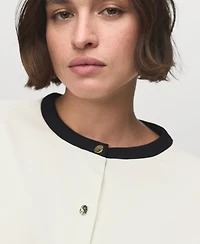 Mango Women's Contrasting Cotton Cardigan