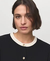 Mango Women's Contrasting Cotton Cardigan