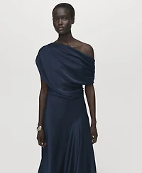 Mango Women's Asymmetrical Satin Dress