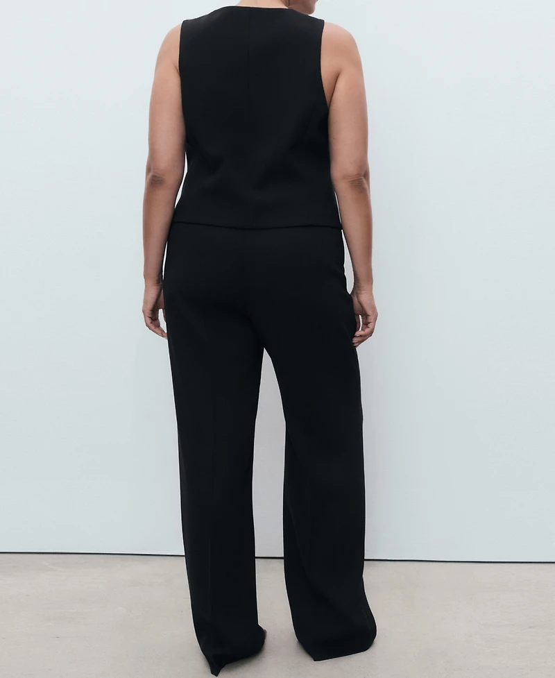 Mango Women's Straight Mid-Rise Suit Pants