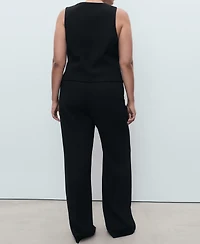 Mango Women's Straight Mid-Rise Suit Pants