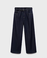 Mango Women's Straight-Fit Belt Jeans