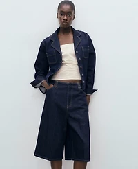 Mango Women's Mid-Rise Denim Bermuda Shorts