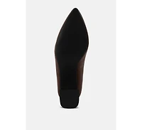Casey Metallic Detail Block Heel Pumps Women