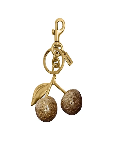 Coach Gold-Tone Red Cherry Bag Charm