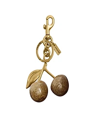 Coach Gold-Tone Red Cherry Bag Charm