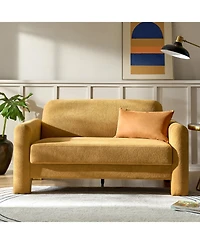 Hulala Home Shelbi 59.5" Modern Curved Chenille Loveseat Sofa