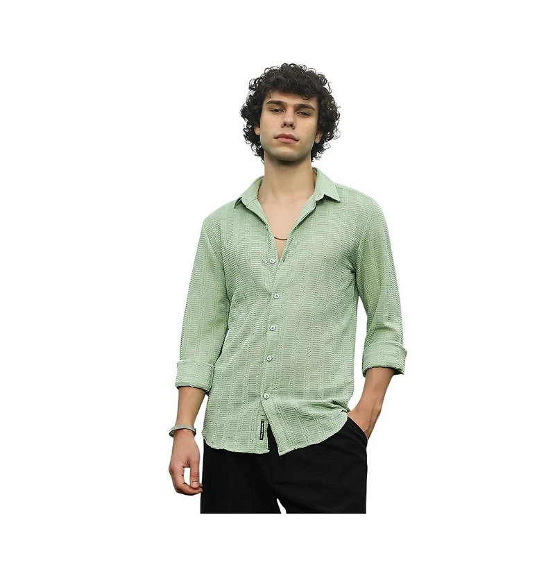 Campus Sutra Men's Wicker-Tactile Shirt