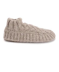 Muk Luks Women's Sweater Cuff Bootie, Pink, S/M