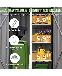 Aecojoy Outdoor Storage Cabinet Waterproof with Shelves, Vertical Tall Sheds Cabinet