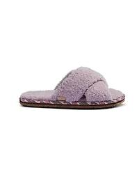 Feelgoodz Women s Equinox Sherpa Cross-Strap Slippers / House Shoes