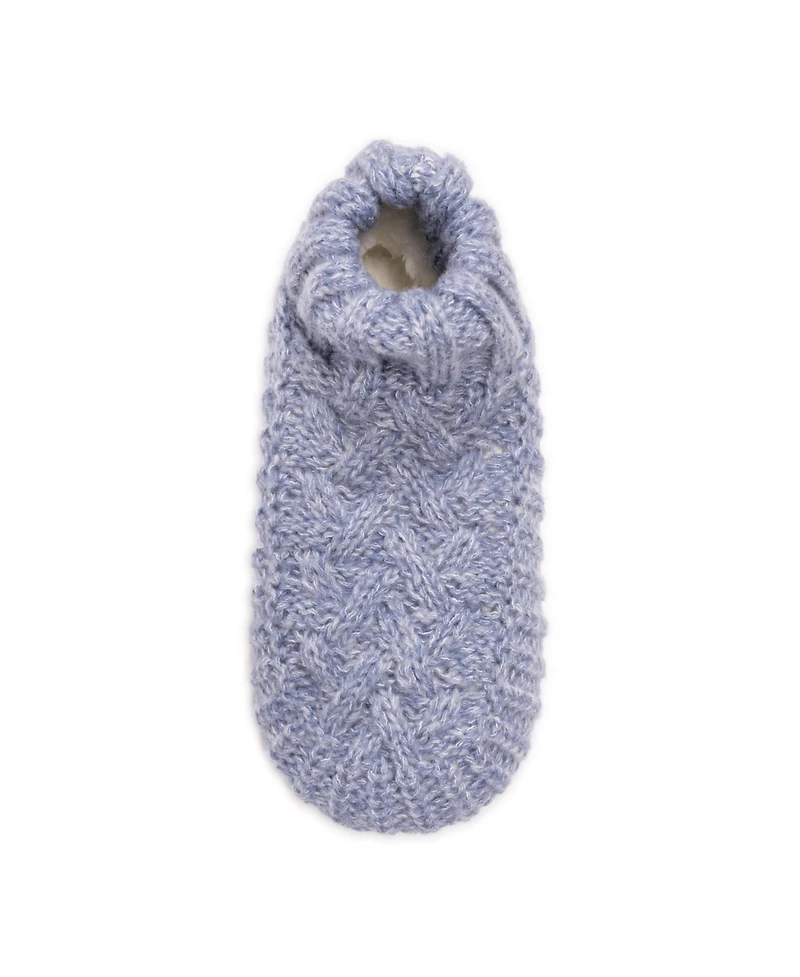 Muk Luks Women's Sweater Cuff Bootie, Pink, S/M