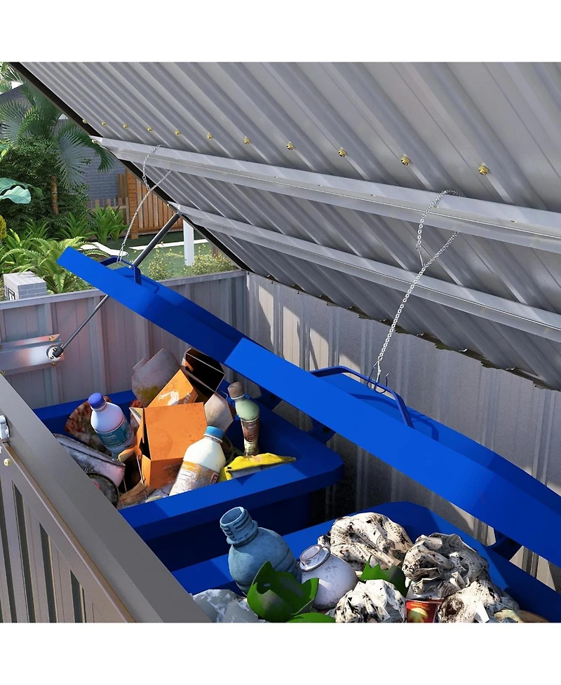 Aecojoy 46 Cu.Ft Outdoor Trash Can Storage Shed