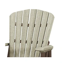 American Furniture Classics Double Glider with Center Table in Weatherwood and Tudor Brown