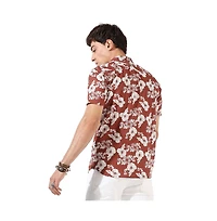 Campus Sutra Men's Brown Printed Regular Fit Casual Shirt