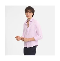 Campus Sutra Men's Lilac Chevron-Textured Shirt