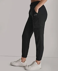 Dkny Sport Women's Studded-Logo Cargo Joggers