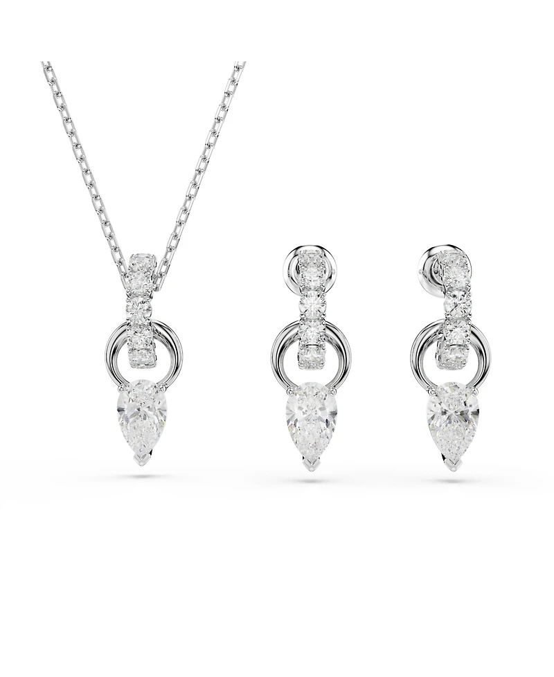 Swarovski Mesmera Rhodium Plated Earrings and Necklace Set
