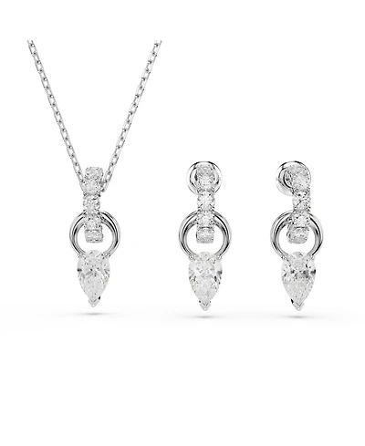 Swarovski Mesmera Rhodium Plated Earrings and Necklace Set