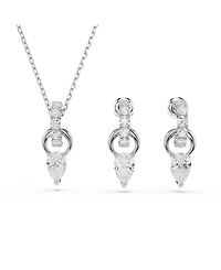 Swarovski Mesmera Rhodium Plated Earrings and Necklace Set