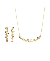 Swarovski Constella Gold Tone Plated Earrings and Necklace Set