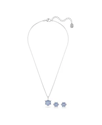 Swarovski Magic Snowflake Rhodium Plated Earrings and Necklace Set