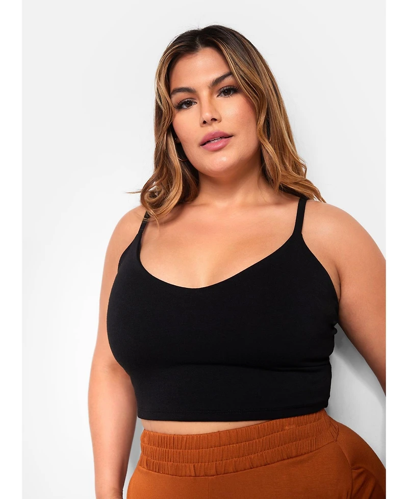 Rebdolls Women's Neck Strappy Crop Top - Black