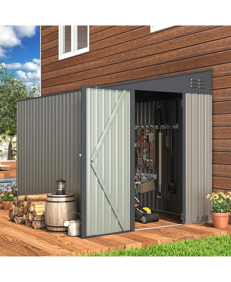 Aecojoy 6'x8' Lean to Shed Outdoor Storage