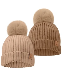 KeaBabies 2pk Baby Hats, Beanies, Newborn Hats for Girls, Boys, Winter Hat, 0-6 Months Infant Hat
