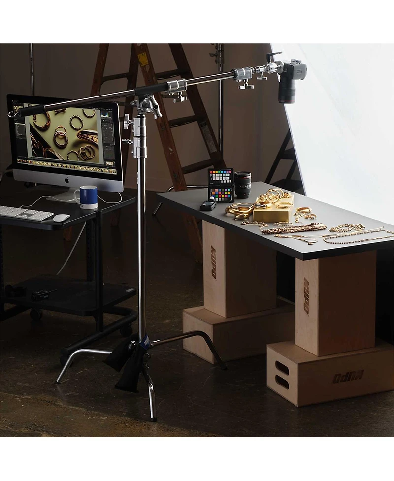 Kupo 40" Master C-Stand with Turtle Base with Baby Boom, Grip Head, Camera Mounting Plate and 10 lbs Weight Bag
