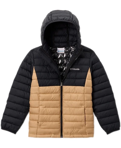 Columbia Big Boys Powder Lite Ii Quilted Colorblocked Full-Zip Hooded Jacket