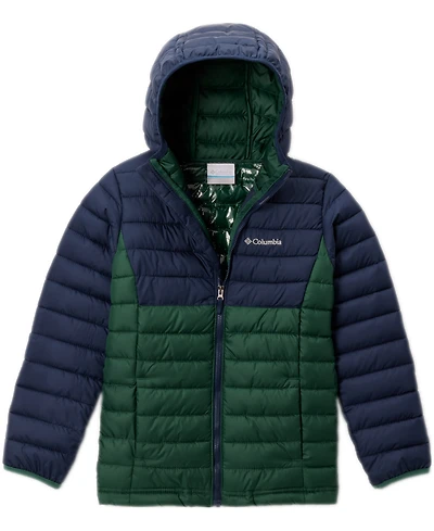 Columbia Big Boys Powder Lite Ii Quilted Colorblocked Full-Zip Hooded Jacket