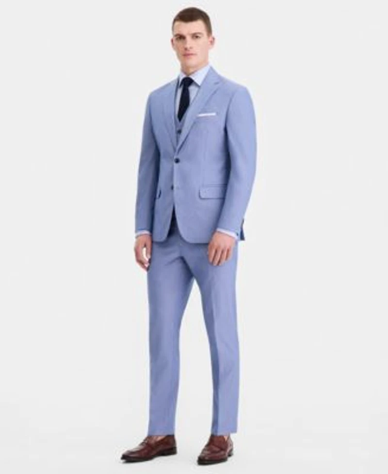 Tommy Hilfiger Mens Modern Stretch Chambray Suit Separates