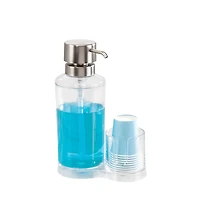 iDesign Mouthwash Caddy with Cup Holder - Clear/Brushed