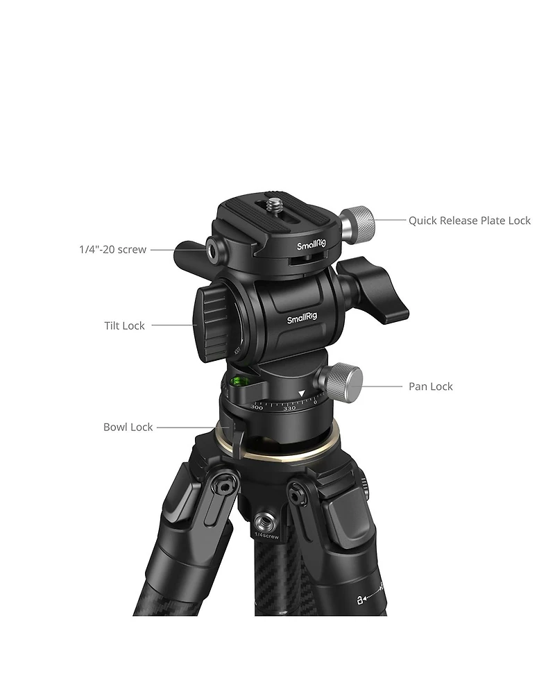 SmallRig Portable 5-Section Carbon Fiber Travel Tripod with Ball Head, Black