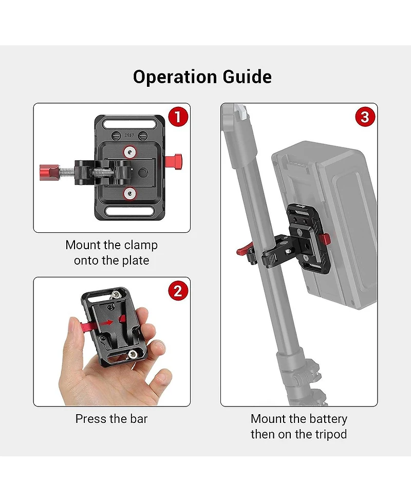 SmallRig Mini V-Mount Battery Plate with Crab-Shaped Clamp