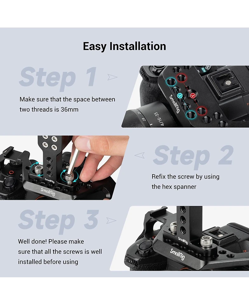 SmallRig 1638C Top Handle with 2x 1/4" -20 Screws