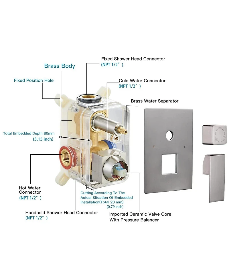 3-Spray Patterns With 2.5 Gpm 10 in. Showerhead Wall Mounted Dual Shower Heads Valve Matte Black