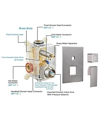 3-Spray Patterns With 2.5 Gpm 10 in. Showerhead Wall Mounted Dual Shower Heads Valve Matte Black